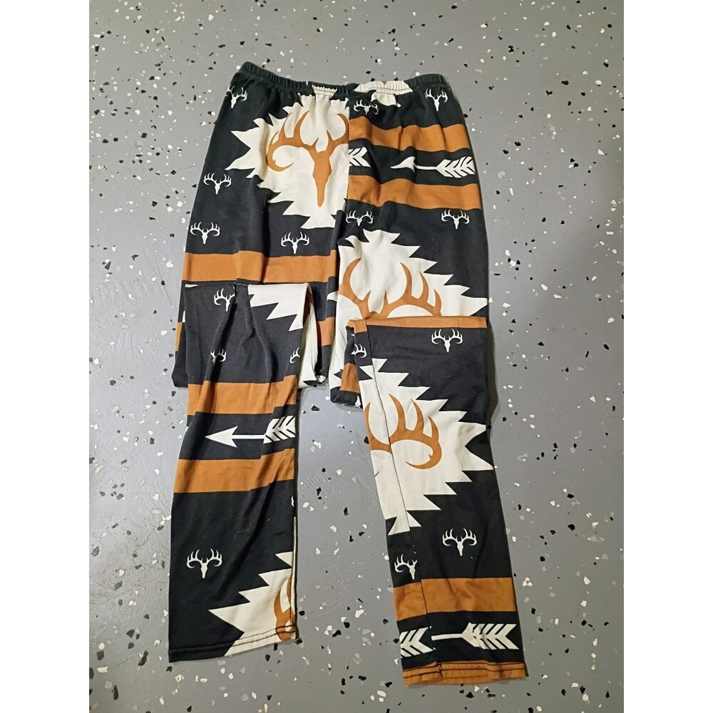 Women's Deer Antler Arrow Pattern Leggings Athletic Lounge Pants Black Brown